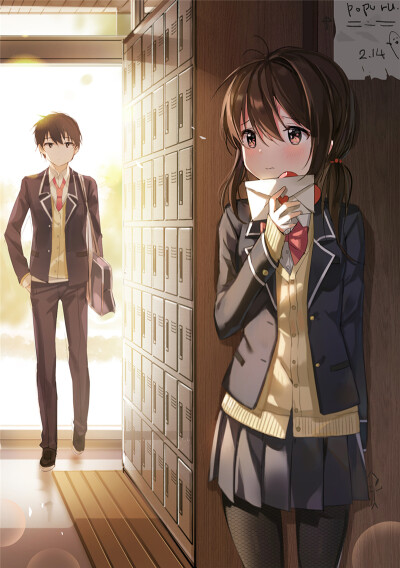 二次元 P站 网络 动漫 插画 少女少年 同人 清新 情怀 暧昧 情侣 告白 甜 虐 少女心