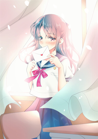 二次元 P站 网络 动漫 插画 少女少年 同人 清新 情怀 暧昧 情侣 告白 甜 虐 少女心