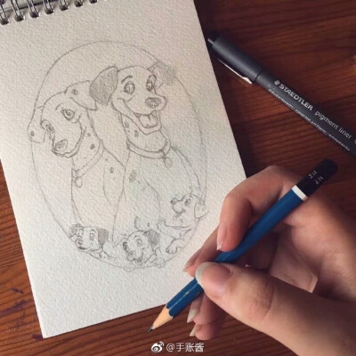 插画师lilz_art ​手绘动物线稿~~