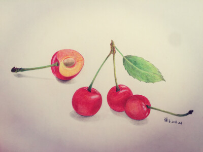 彩铅#樱桃
