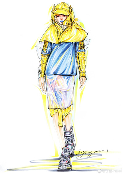 服装效果图 马克 丁香