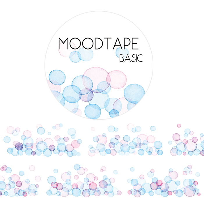 moodtape.BASIC-粉蓝光圈。mood原创和纸胶带创意贴纸diy手工手账