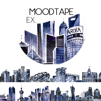 moodtape.EX-玻璃之城。mood原创和纸胶带创意贴纸diy手工手账