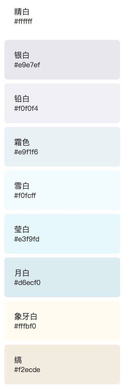 中國傳統名稱色卡。 ​​​