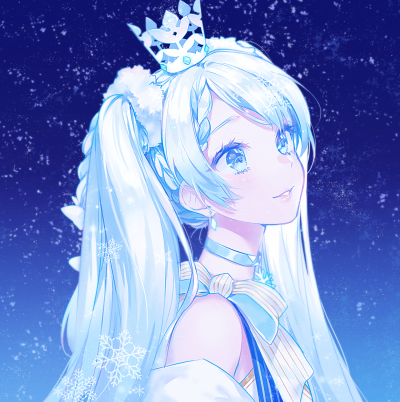 VOCALOID 初音未来 雪未来 绘师：すだちこっぺぱん（pixiv id=3360057） 本作品pixiv id=69039644