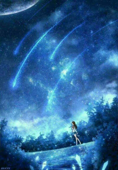 水彩 星空