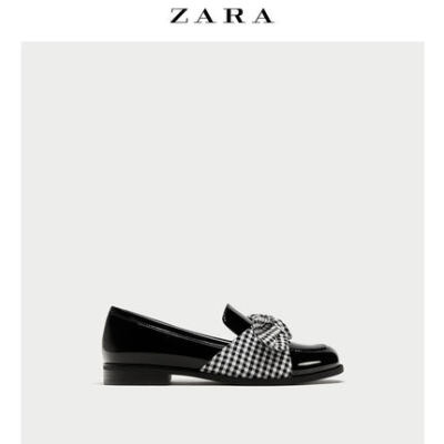 ZARA 女鞋 面料蝴蝶結(jié)飾平底莫卡辛鞋 12500301040