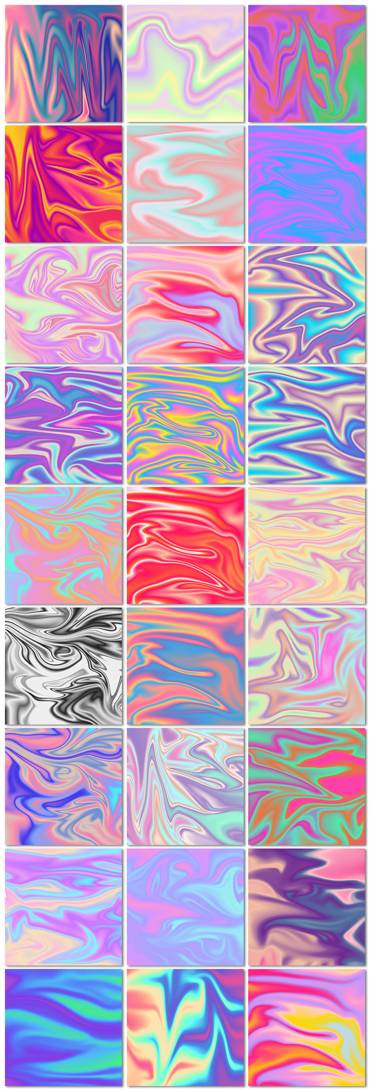 外国彩色炫彩渐变色镭射波普流体抽象背景图案抱枕印花矢量素材