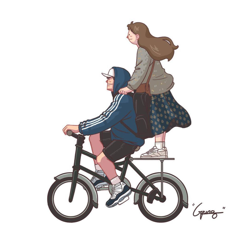 韩国插画师|338122 gyung_studio 情侣插画