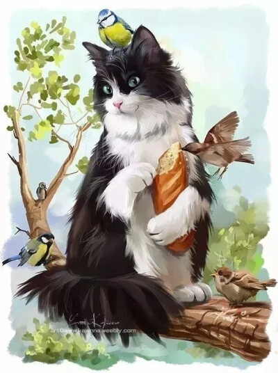 Kajenna 乌克兰插画师 ​​​手绘猫咪