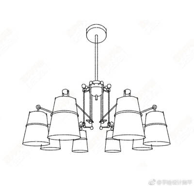 手绘建筑室内单体线稿色彩