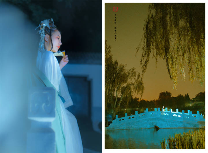 #汉服摄影#
「水天清话，院静人销夏。」
出镜：@-辞川-
摄影后期排版：@味阿味
妆造：@小P是软汉
协力：@__苏淩 @锦玄_
