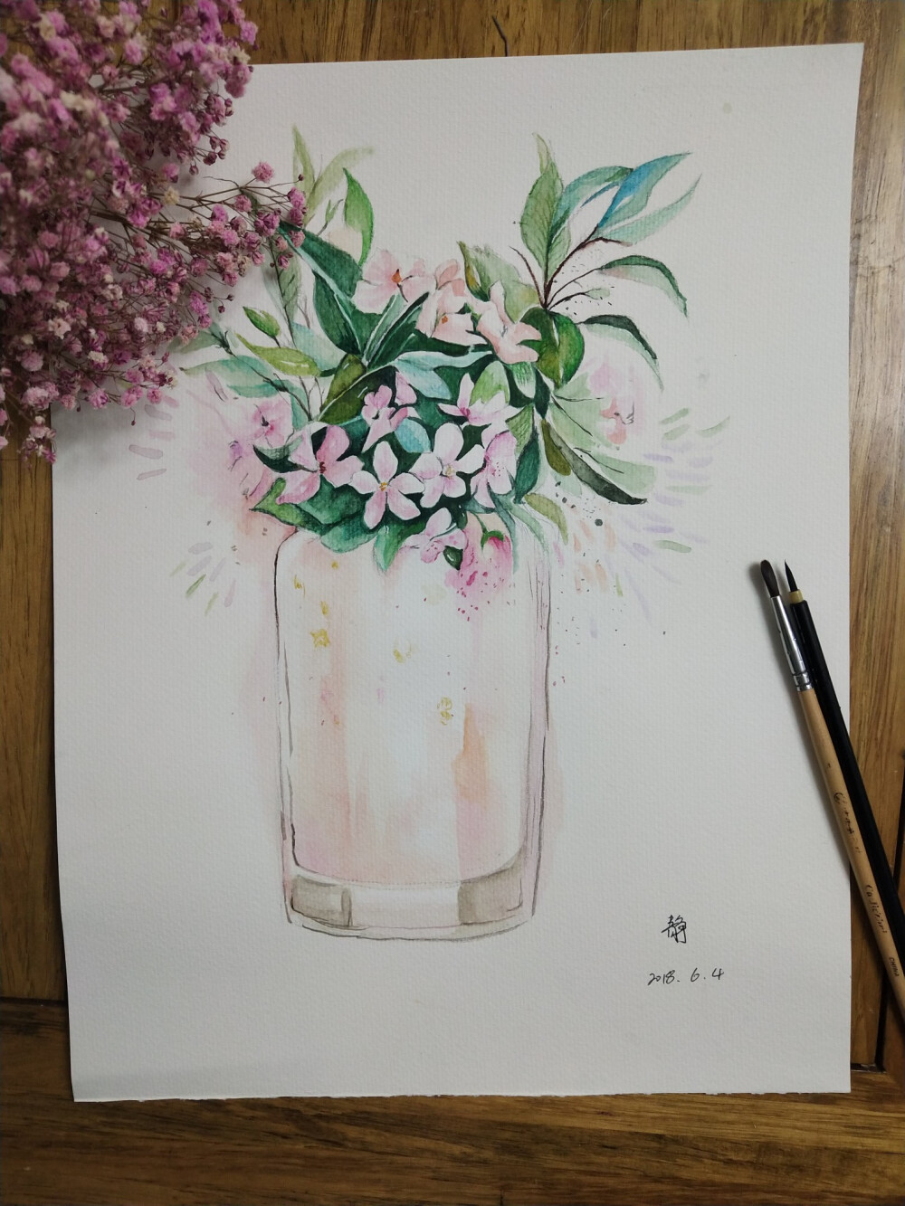 水彩，花，学员作品