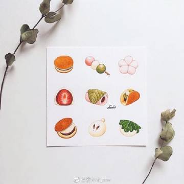 发一组食物手帐素材水彩手绘via:haha_illustration via 若木木_zoe ?