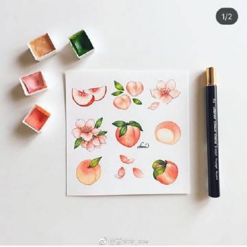 发一组食物手帐素材水彩手绘via:haha_illustration via 若木木_zoe ​