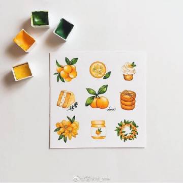 发一组食物手帐素材水彩手绘via:haha_illustration via 若木木_zoe ​