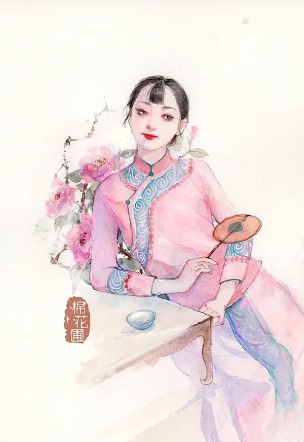 〔 古风手绘水彩美人 〕 作者' 棉花圃