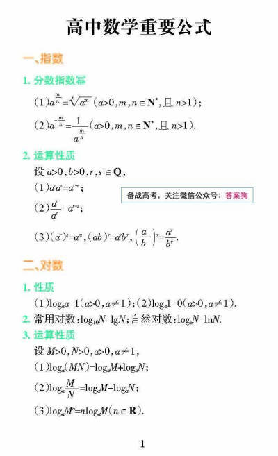 高中数学重要公式
cr.微博