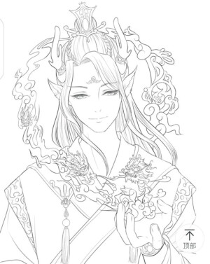 【古风】山海经梦神引，思美人，百妖行，线稿（无原图）