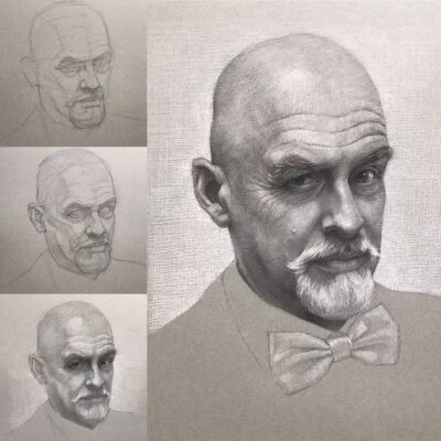 素描，结构，头像