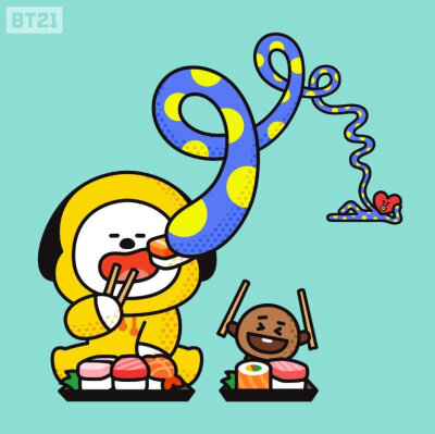 BT21
Van Koya RJ Shooky Mang Chimmy TATA Cooky
