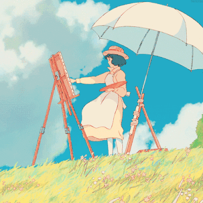 宫崎骏动漫世界里
天空很蓝，阳光温暖