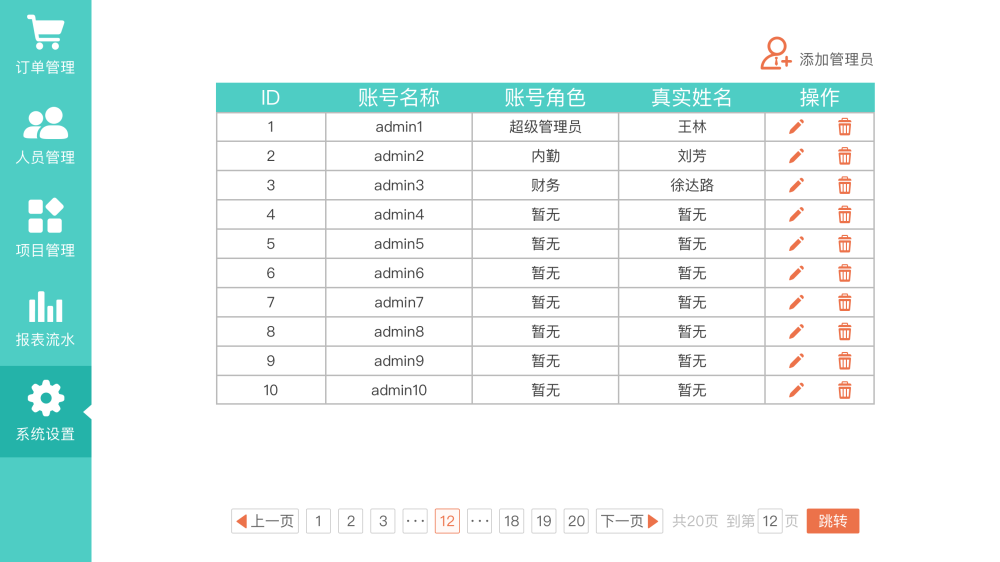 pc端
后台系统
界面设计