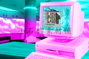 蒸汽波Vaporwave时尚创意海报设计荧光镭射背景PNG JPG素材png324