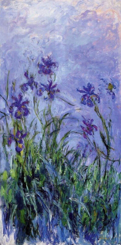24 《Lilac Irises（淡紫鸢尾花）》（克劳德·莫奈(Claude Monet, 1840-1926)，法国最重要的画家之一，印象派代表人物和创始人之一）作品）