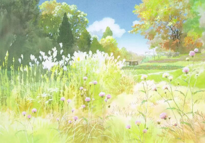 宫崎骏动漫世界里
天空很蓝，阳光温暖