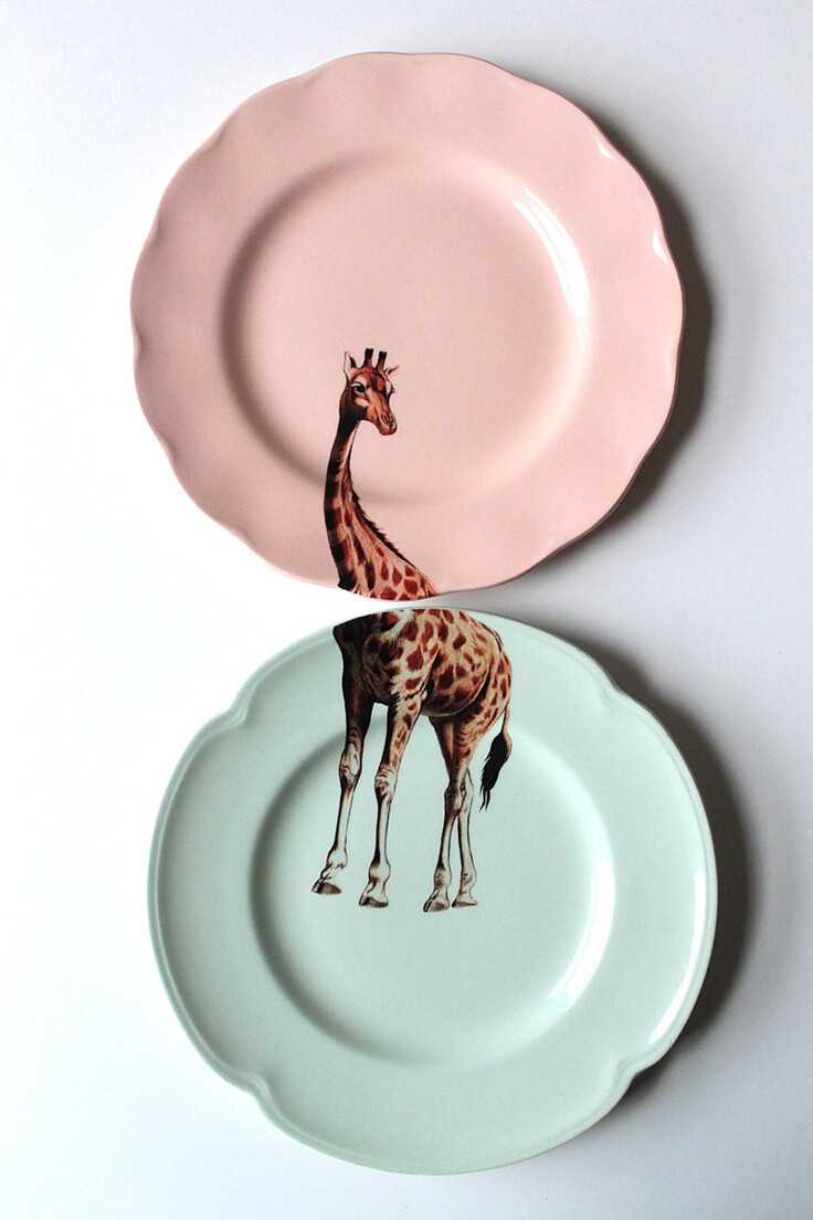 giraffe dessert plates