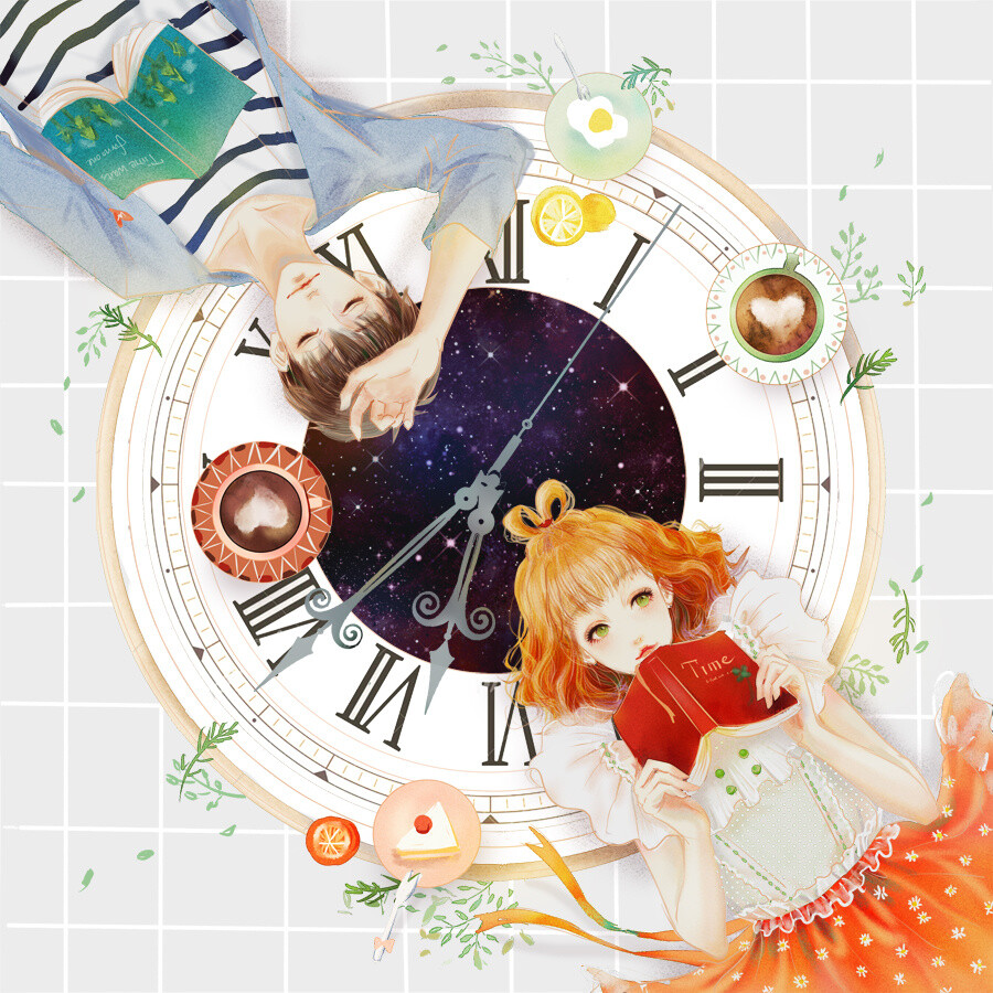 时间与落叶愿时光流逝陪在你身边的始终是那个对的人插画师epcat