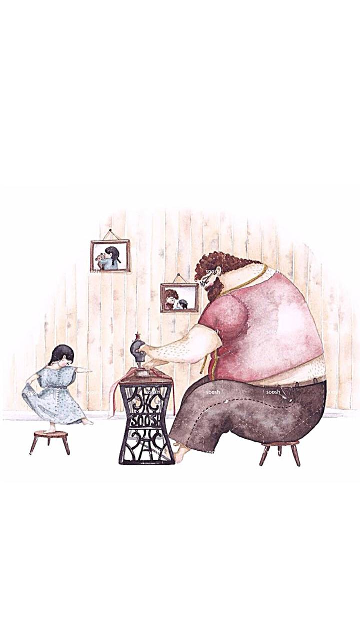 父女之情 by snezhana soosh 父亲节 可爱插画