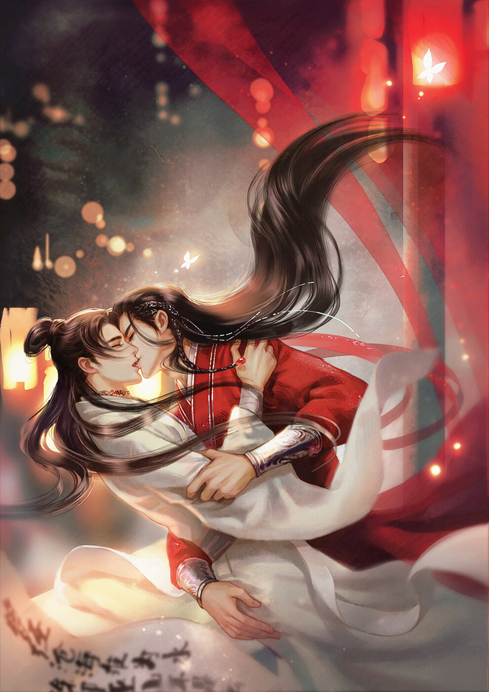 #墨香铜臭##天官赐福# 花城 谢怜 绘师：踏焰焚风