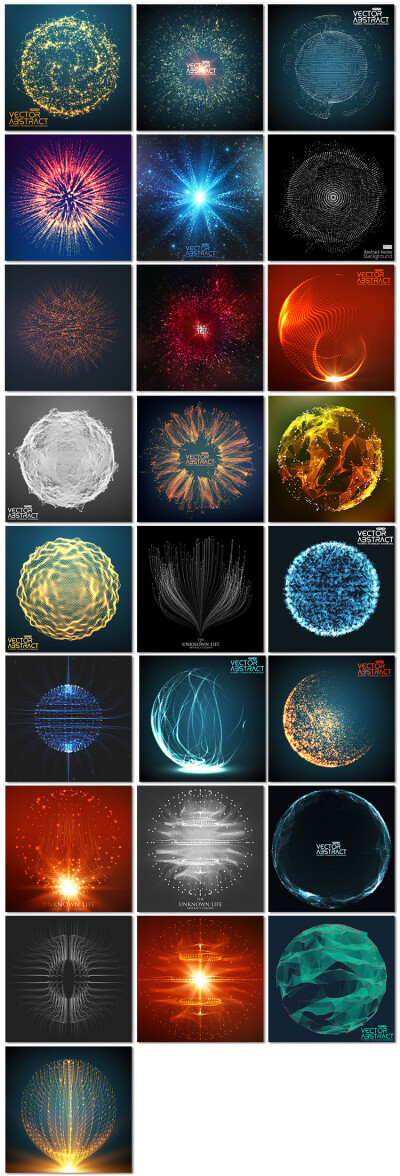 外国科技粒子科学商务射线数码圆球抽象几何图形矢量素材精品模板