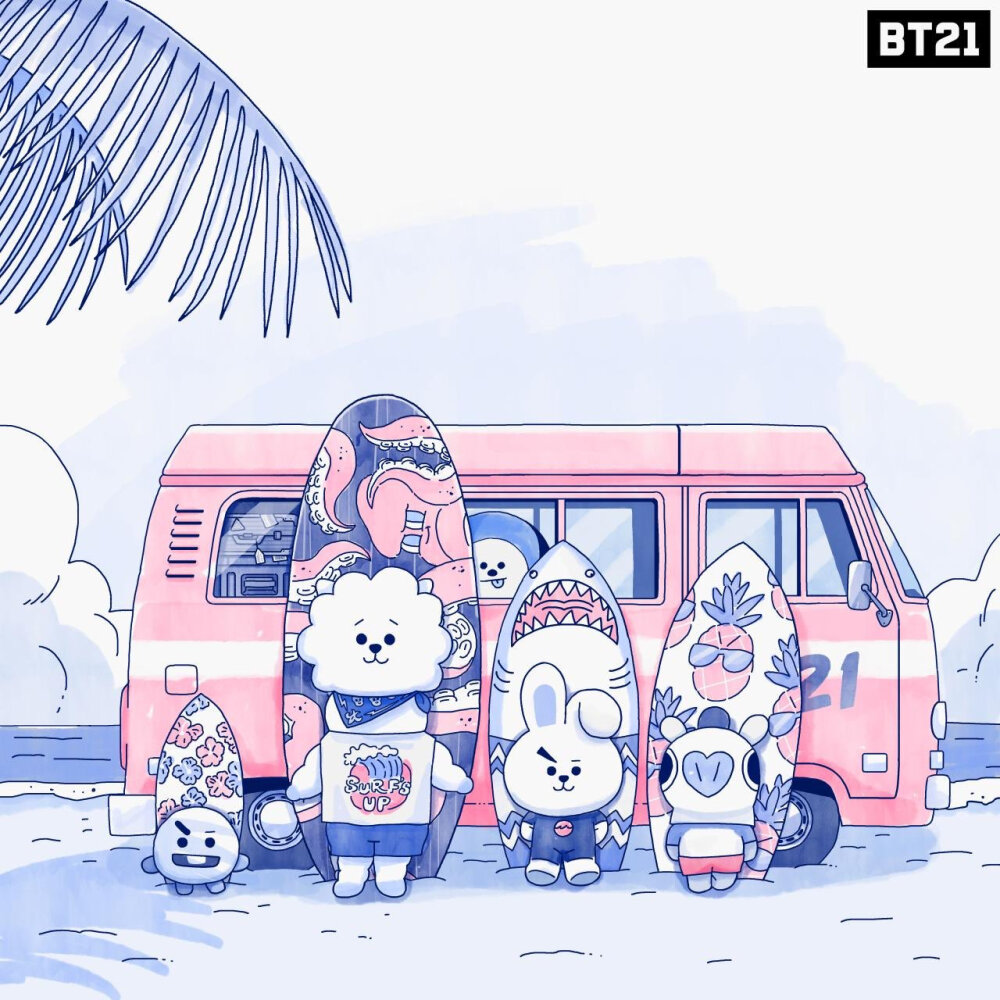 BT21
Van Koya RJ Shooky Mang Chimmy TATA Cooky
