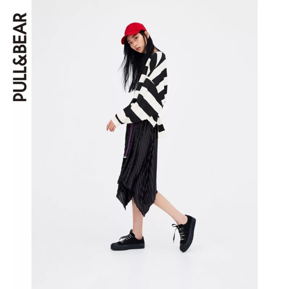 pull&bear 半身裙x条纹