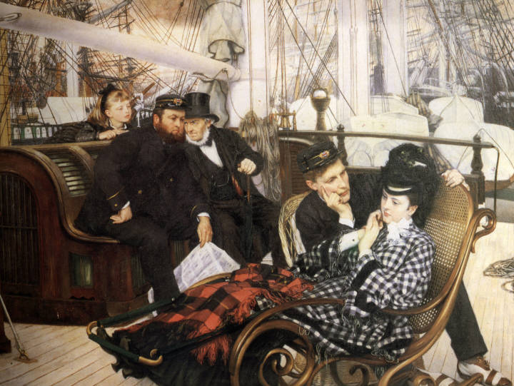 [cp]19世纪法国画家James Tissot，他的绘画主题主要是漂亮和时尚的女人，特别是系列的风俗画作品，这就是他所谓的：巴黎女士----香格里拉之源。1871年James Tissot搬到伦敦居住，这次搬迁给Tissot带来相当的影响。生活所迫画家需要很快地赚一些钱。因此，Tissot开始绘制那些高度完美的有关伦敦社会生活的绘画。[/cp]