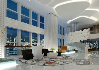 创意售房部夜景效果图_效果图