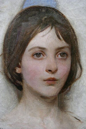 by abbott handerson thayer. Closeup of the face of an Angel