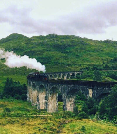 格伦芬南高架桥，也是《哈利波特》里前往霍格沃茨魔法学院蒸汽机车的著名景点。 ​​​​想去 ​