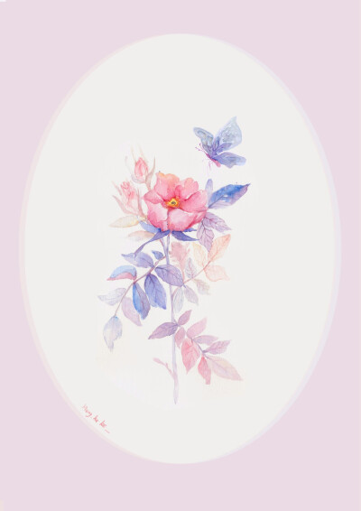 花卉 水彩画 