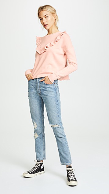 Free People Ooh La 荷叶边运动衫