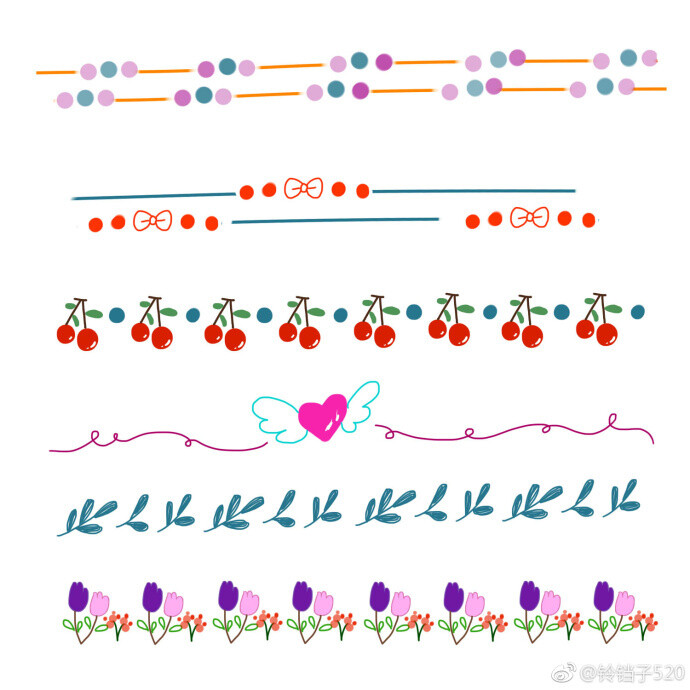 设计秀 花边素材，手帐必备。作者：铃铛子520 ​ ​​​​