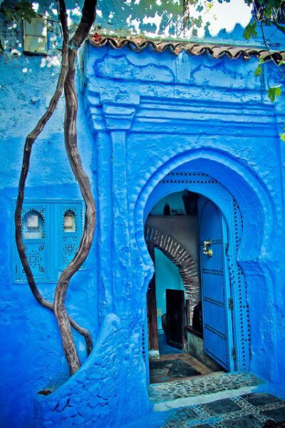 摩洛哥老城Chefchaouen，来到这里，可能你会忘记圣托里尼。 ?