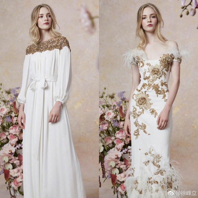 Details | Marchesa Resort 2019～古典油画中的女主角穿上梦幻飘逸的仙裙，糅合出一幅早春的浪漫图景～ ​