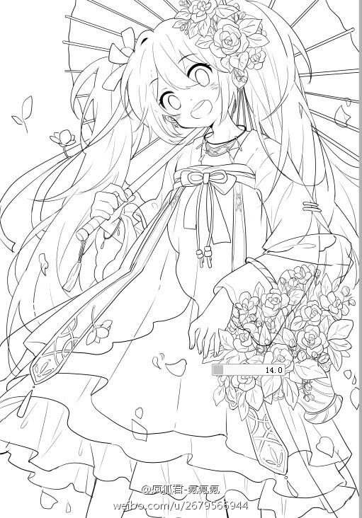 茉莉花miku初音未来初音ミクhatsunemiku画师疯狐君来源微博
