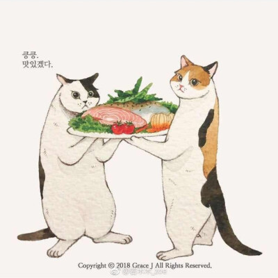 这组猫咪太可爱了\n\n\n水彩手绘作者|ins:illustrator_grace_j#水彩# via 若木木_zoe ?