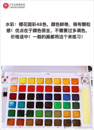 【整理一个菜鸟初学级的水彩画材】纯属个人心得体会！绝对省钱省时省力！ （投稿： 小嫩手Tina ） ​