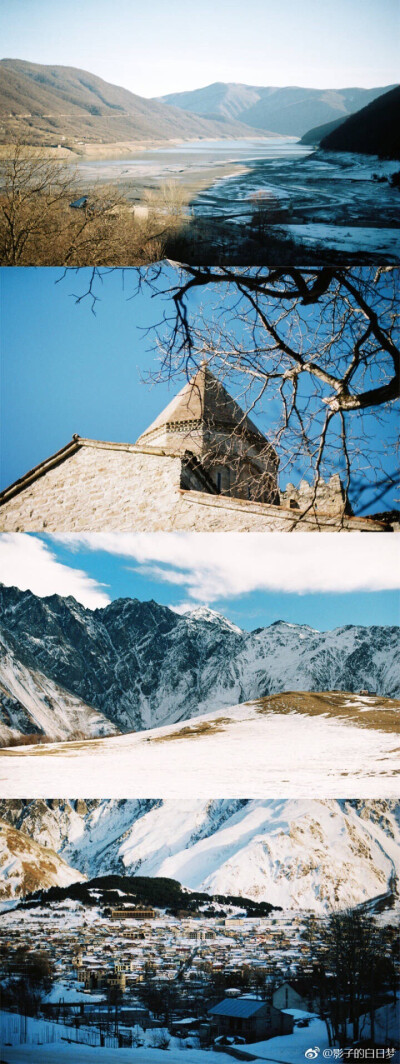 去年12月的格鲁吉亚旅行，最让我梦回百次的地方就是卡兹别克的雪山。作者：@影子的白日梦 ?胶片复兴 ?